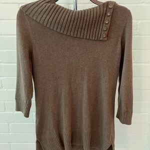 Asymmetrical Snap Neck Knit Sweater (Unbranded) unknown size